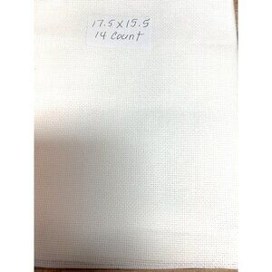 White Aida Cross Stitch Fabric 17.5 X 15.5 Inches 14 Count For Embroidery